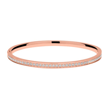 Armreif aus rosévergoldetem Edelstahl mit Zirkonia Steinbesatz