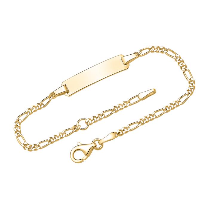 Armband mit Gravurplatte aus vergoldetem 925er Silber