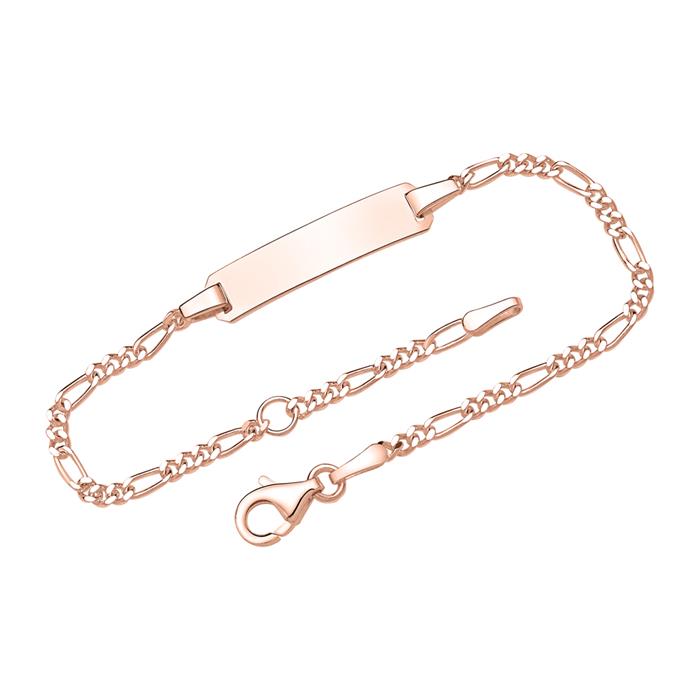 Armband mit Gravurplatte aus rosévergoldetem 925er Silber