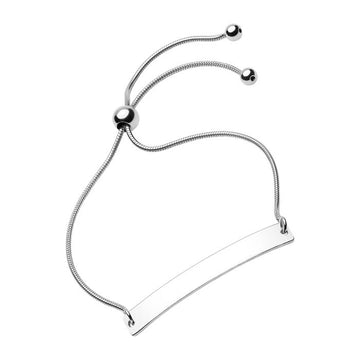 Armband mit Gravurplatte und Schlaufenverschluss aus 925er Silber