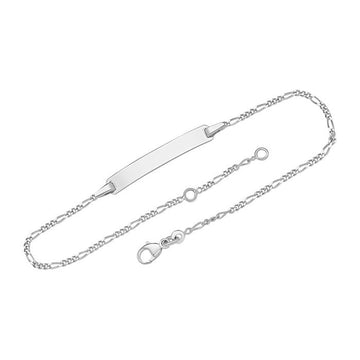 Armband mit Gravurplatte aus 375er Weißgold