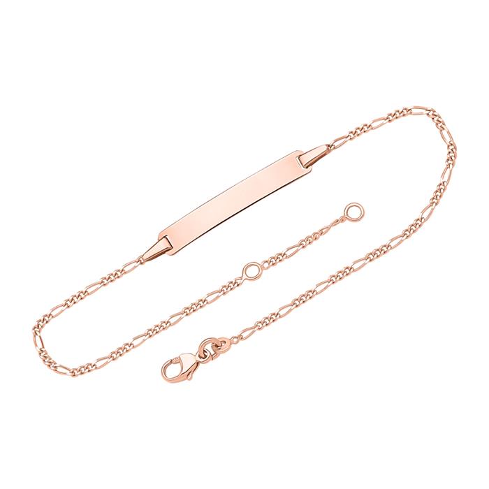 Armband mit Gravurplatte aus 375er Gold