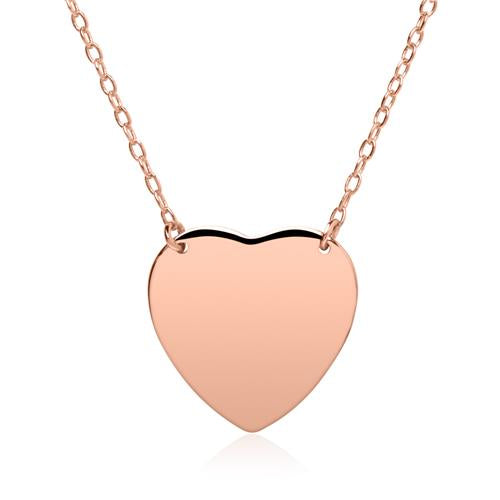 Kette mit Herzanhänger aus rosévergoldetem 925er Silber